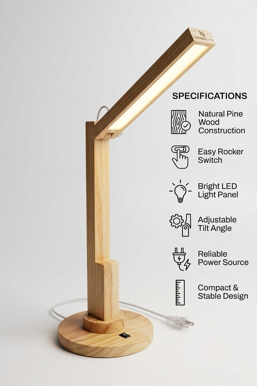 Adjustable Wood LED Desk Lamp