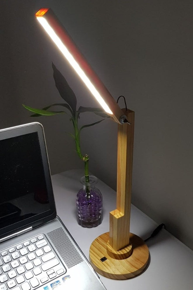 Adjustable Wood LED Desk Lamp